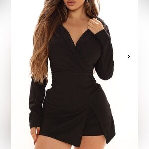 Fashion Nova Black Long Sleeve Dress